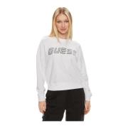 Sweatshirt met studs - Relaxte pasvorm Guess , White , Dames