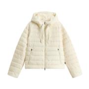 Witte Gewatteerde Jas met Capuchon Woolrich , White , Dames