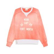 Peach Orange Ribbed Crew Neck Sweatshirt Champion , Orange , Heren