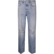 Lichtblauwe Ripped Denim Jeans Haikure , Blue , Heren