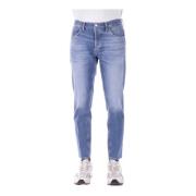 Blauwe Jeans met Logo Achterzak Dondup , Blue , Heren