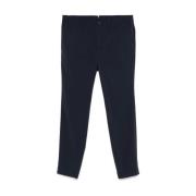 Navy Blue Front Button Broek Incotex , Blue , Heren