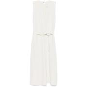 Witte V-hals Jurk met Volledige Voering Calvin Klein , White , Dames