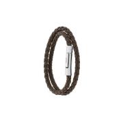 Bruin Leren Geweven Armband Tod's , Brown , Heren