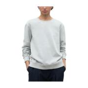 Biologisch Katoenen Sweatshirt met Geribbelde Details Ecoalf , Gray , ...