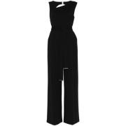 Zwarte Jumpsuit met Tailleband Calvin Klein , Black , Dames