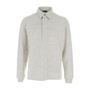 Grijze Polo Shirt Katoenmix Lange Mouw Tom Ford , Gray , Heren