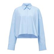 Boxy Style Blouse met Verborgen Knopen Drykorn , Blue , Dames