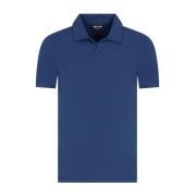 Blauw Stretch Jersey Polo Shirt Giorgio Armani , Blue , Heren