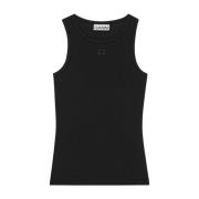 Rib Tanktop Ganni , Black , Dames