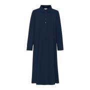 Lange Jurk Donker Saffierblauw My Essential Wardrobe , Blue , Dames