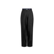 Wijde broek met zijde en wol Jacquemus , Black , Dames