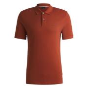 Pima Katoenen Poloshirt met Geborduurd Logo Hugo Boss , Orange , Heren