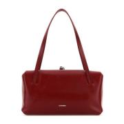 Rode Leren Goji Kussen Handtas Jil Sander , Red , Dames