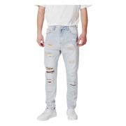 Lichtblauwe Katoenen Jeans met Zakken Gianni Lupo , Blue , Heren