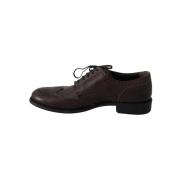 Elegante Leren Brogue Veterschoenen Dolce & Gabbana , Brown , Heren