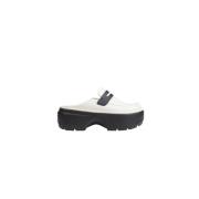 Witte Platform Klompen Slip-On Schoenen Crocs , White , Dames