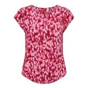 Stijlvolle korte mouwen blouse Only , Red , Dames