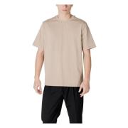 Beige Katoenen T-shirt voor Mannen Antony Morato , Beige , Heren