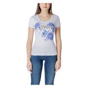 Stijlvol Bedrukt T-shirt voor Vrouwen Guess , White , Dames