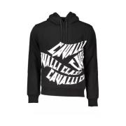 Zwarte Hoodie Urban Luxe Stijl Cavalli Class , Black , Heren