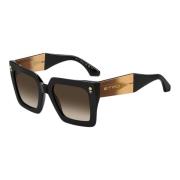 Zwart/Bruin Getinte Zonnebril Etro , Black , Dames