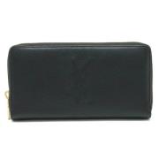 Pre-owned Leather wallets Yves Saint Laurent Vintage , Black , Dames