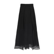 Wijdvallende Maxi Rok Brunello Cucinelli , Black , Dames