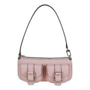 Roze Gehamerd Leren Clutch Tas Michael Kors , Pink , Dames