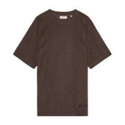 Bouclé Borduurwerk Logo T-Shirt Nn07 , Brown , Heren