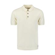 Solid Relief Knit Polo Shirt No Excess , Beige , Heren