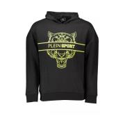 Zwarte katoenen hoodie voor mannen Plein Sport , Black , Heren