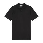 Zwarte Poloshirt met Dubbelnaald Stiksels Nn07 , Black , Heren