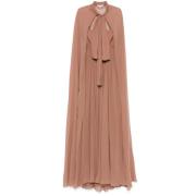 Bruine Halternek Jurk met Cape Inzet Elie Saab , Brown , Dames