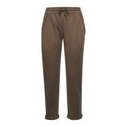 Bruine Elastische Broek met Monili Rand Brunello Cucinelli , Brown , D...