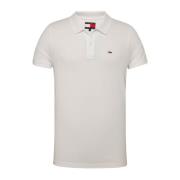 Geborduurd logo poloshirt Tommy Jeans , White , Heren