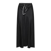 Zijden Zwarte Rok met Sjaalsluiting Giorgio Armani , Black , Dames