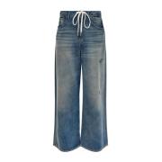 Blauwe Denim Trekkoord Jeans Wijde Pijpen MM6 Maison Margiela , Blue ,...