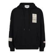 Zwarte relaxte pasvorm katoenen hoodie met krantenprint Iceberg , Blac...