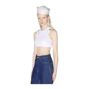 Witte Dubbellaagse Tanktop met Gespen Jean Paul Gaultier , White , Dam...