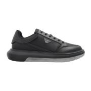 Blauwe Platte Schoenen Emporio Armani , Black , Heren