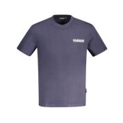 Blauw Katoenen T-shirt Napapijri , Blue , Heren