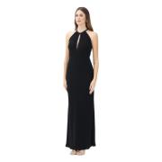 Elegante Zwarte Lange Jurk Max Mara , Black , Dames