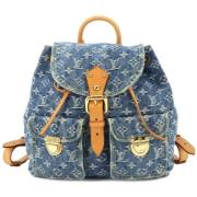 Pre-owned Denim backpacks Louis Vuitton Vintage , Blue , Unisex