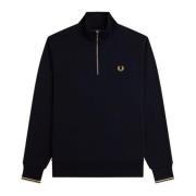 Blauwe Half Zip Sweatshirt Sweaters Fred Perry , Blue , Heren