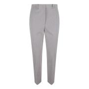 Bruine Gestreepte Katoenen Stretchbroek Incotex , Gray , Dames