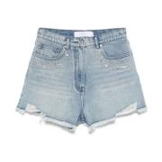 Blauwe Shorts met Studs IRO , Blue , Dames