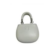 Witte leren tas met rits Rebelle , White , Dames