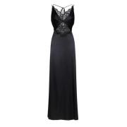 Zwarte Kant Lange Jurk Simona Corsellini , Black , Dames