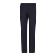 Chino Style Broek met Logo Plaque Emporio Armani , Blue , Heren